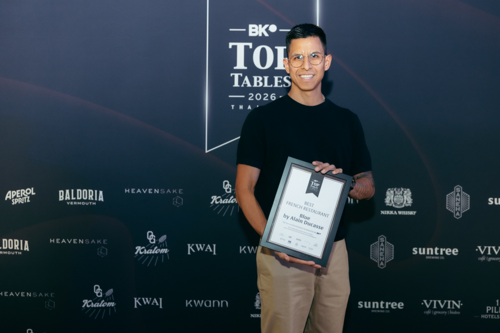 Blue by Alain Ducasse คว้ารางวัล “Best French Restaurant”พร้อมติด Top 20 ร้านอาหารยอดเยี่ยมของประเทศไทยจาก BK Top Tables 2026 Restaurant Awardsตอกย้ำจุดหมายปลายทางไฟน์ไดนิ่งระดับโลกของกรุงเทพฯ